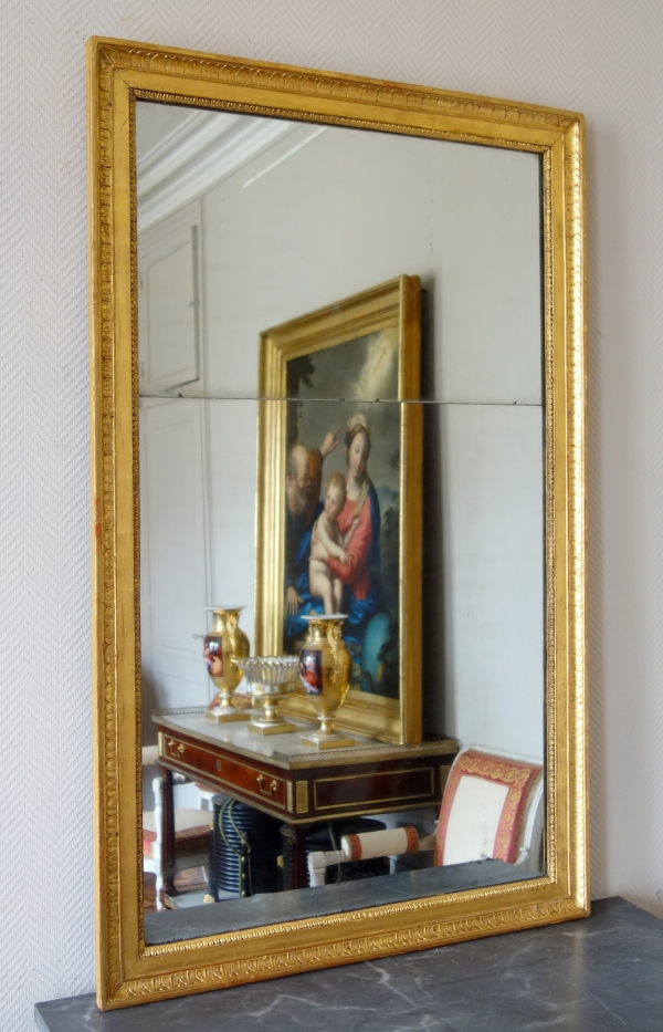 Empire fireplace mirror, gilt wood frame, mercury glass - 129cm x 80cm