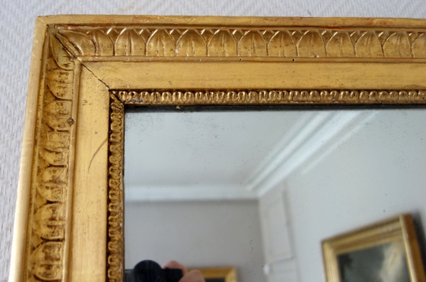 Empire fireplace mirror, gilt wood frame, mercury glass - 129cm x 80cm