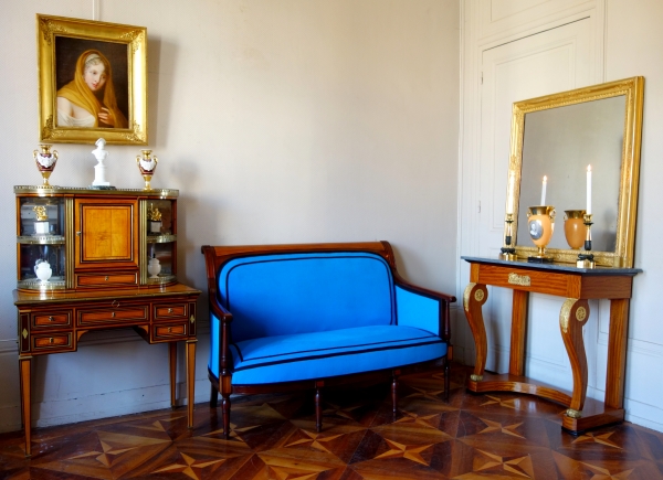 Empire gilt wood mirror, early 19th century, mercury glass - 85.5cm x 102cm