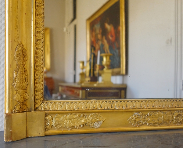 Empire gilt wood mirror, early 19th century, mercury glass - 85.5cm x 102cm