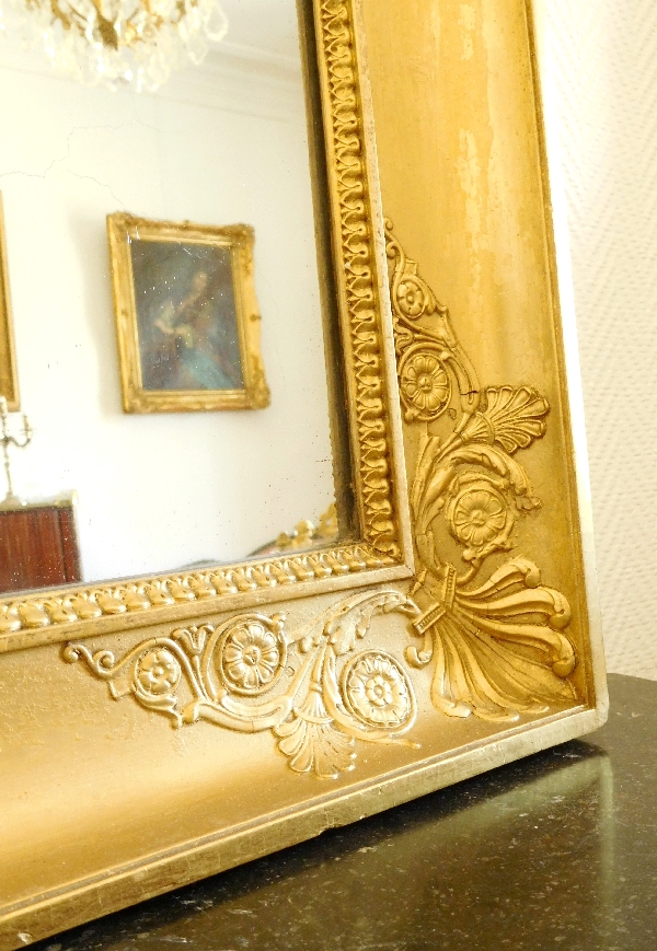 Empire gilt wood mirror, mercury glass, France circa 1820 - 121cm X 96cm