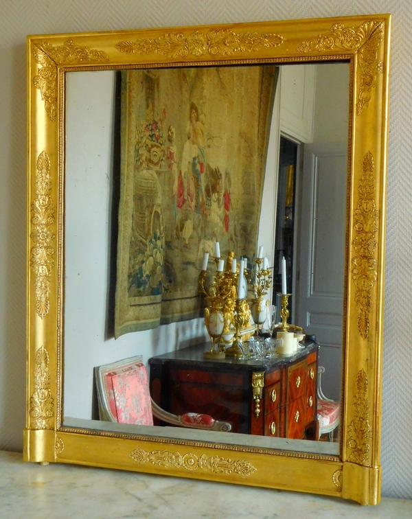 Empire gilt wood mirror, early 19th century, mercury glass - 80.5cm x 97cm