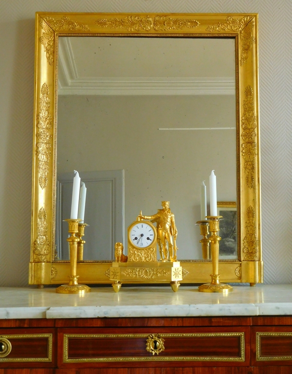 Empire gilt wood mirror, early 19th century, mercury glass - 80.5cm x 97cm