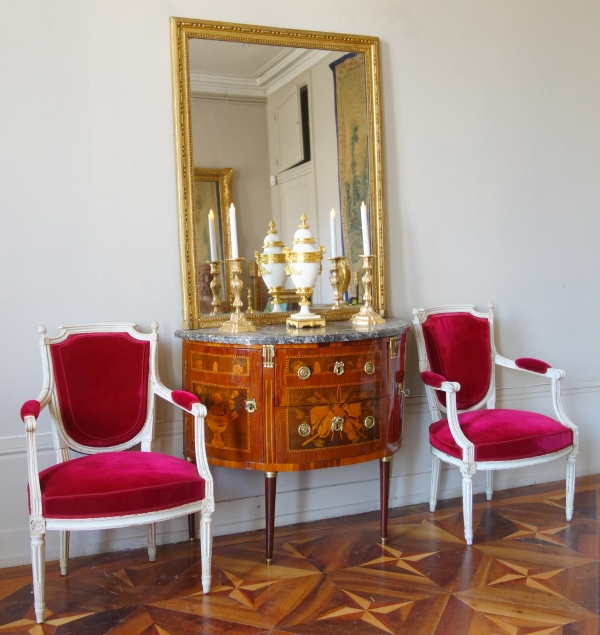 Louis XVI gilt wood mirror, 18th century, mercury glass - 117cm x 88.5cm