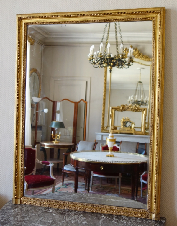 Louis XVI gilt wood mirror, 18th century, mercury glass - 117cm x 88.5cm