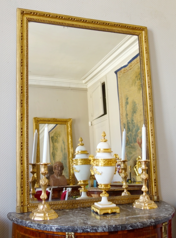 Louis XVI gilt wood mirror, 18th century, mercury glass - 117cm x 88.5cm