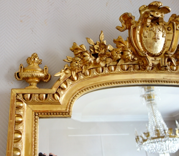 Louis XVI style gilt wood mirror, late 19th century, 153cm x 109cm