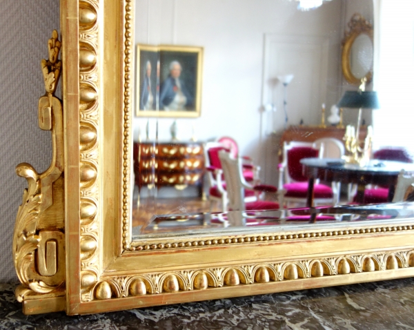 Louis XVI style gilt wood mirror, late 19th century, 153cm x 109cm