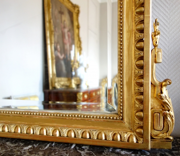 Louis XVI style gilt wood mirror, late 19th century, 153cm x 109cm