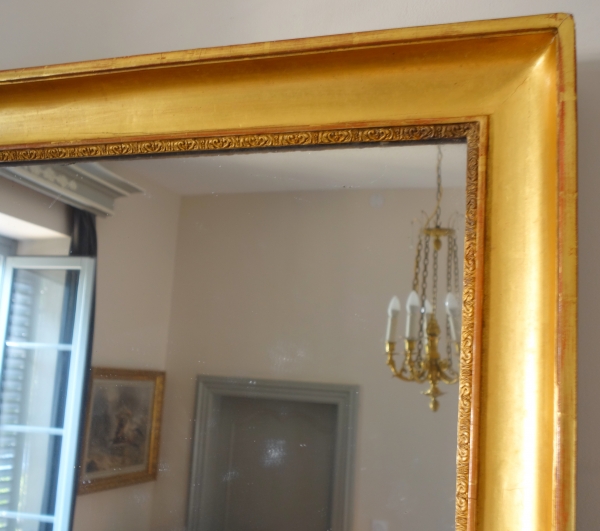 Miroir Empire en bois doré à la feuille d'or, glace au mercure - 81,5cm x 117cm