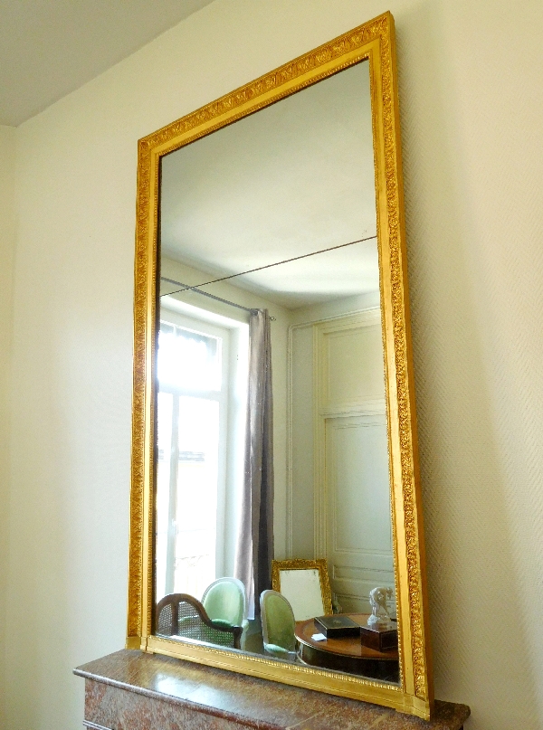 Tall Empire mirror, gilt wood and mercury glass, early 19th century - 197cm