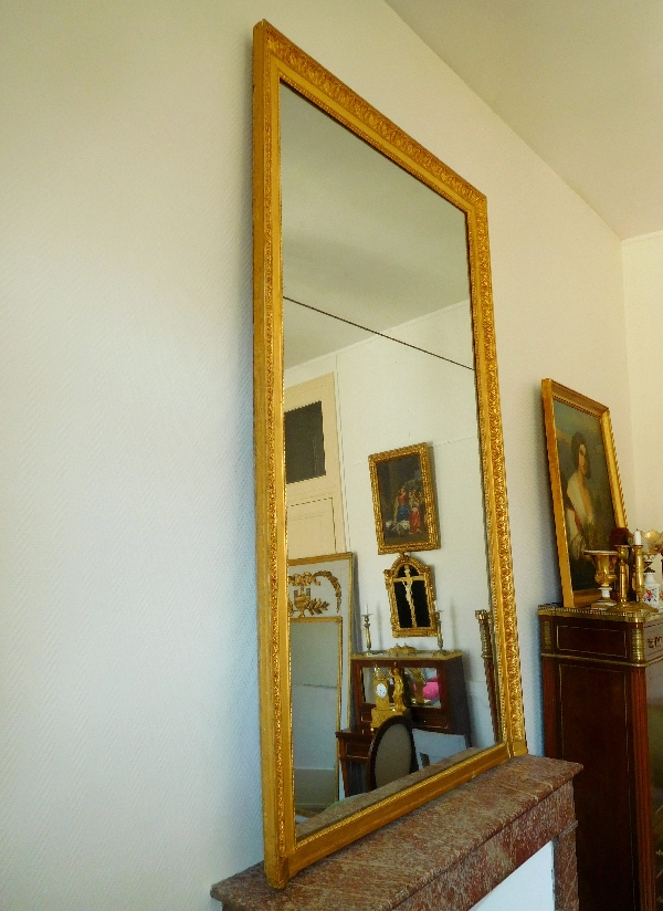 Tall Empire mirror, gilt wood and mercury glass, early 19th century - 197cm