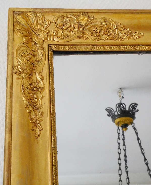 Empire gilt wood mirror, mercury glass, France circa 1840