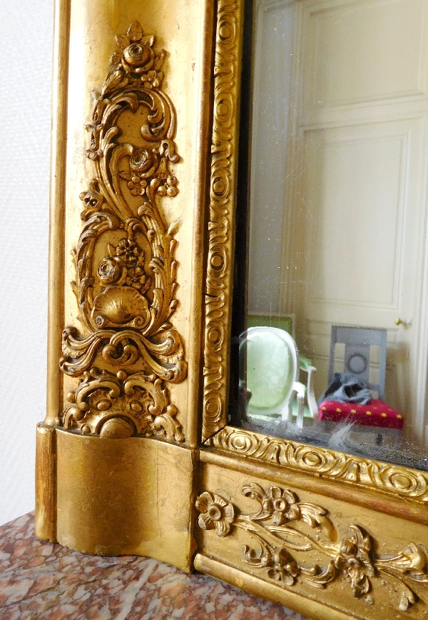 Empire gilt wood mirror, mercury glass, France circa 1840