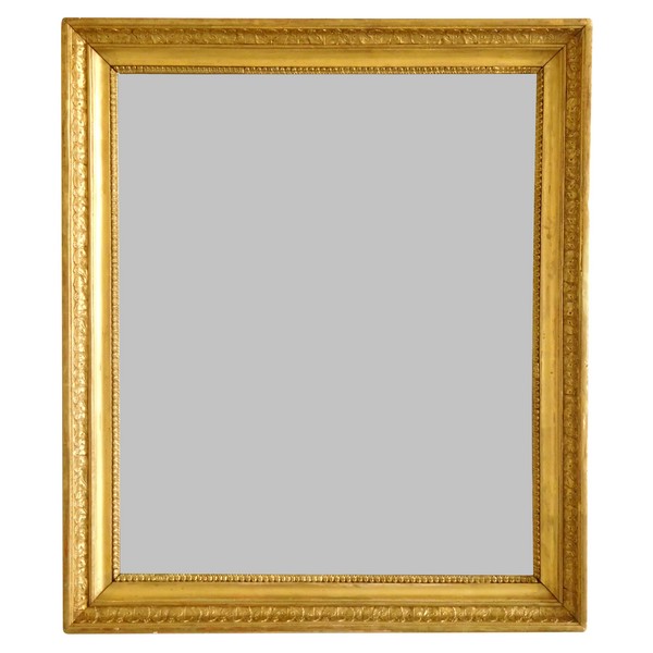 Miroir d'époque Empire, glace au mercure, cadre en bois doré à la feuille d'or - 65cm x 76cm