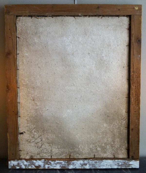 Miroir en bois doré feuille d'or et glace au mercure, époque Empire - 88cm x 72cm