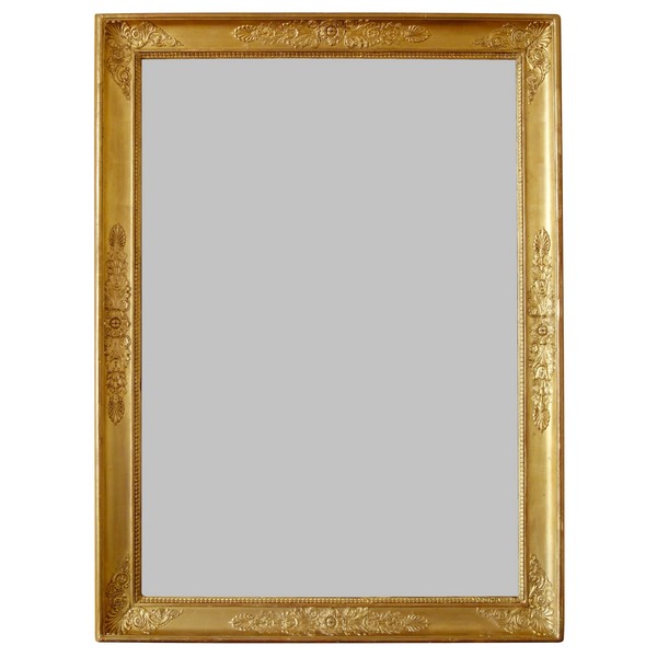 Miroir d'époque Empire Restauration en bois doré, glace au mercure - 120cm x 90cm