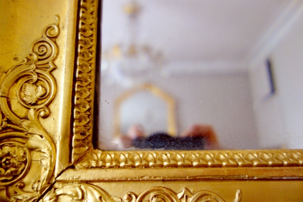 Empire mirror, gilt wood frame, mercury glass, early 19th century - 120cm x 90cm