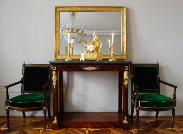 Empire mirror, gilt wood frame, mercury glass, early 19th century - 120cm x 90cm