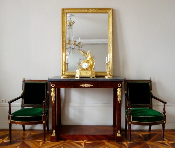 Empire mirror, gilt wood frame, mercury glass, early 19th century - 120cm x 90cm