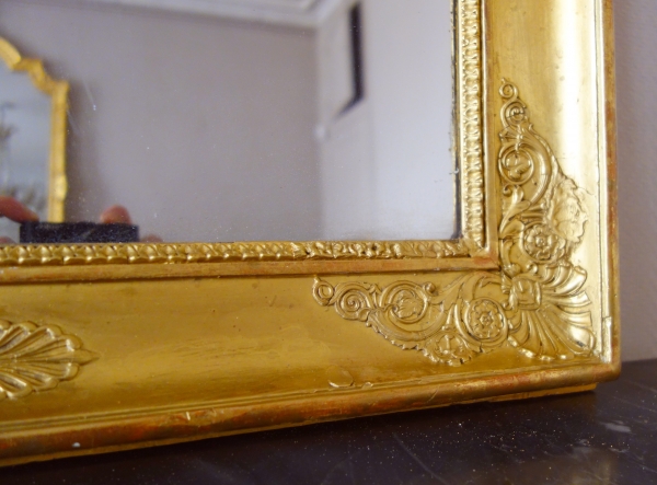 Empire mirror, gilt wood frame, mercury glass, early 19th century - 120cm x 90cm