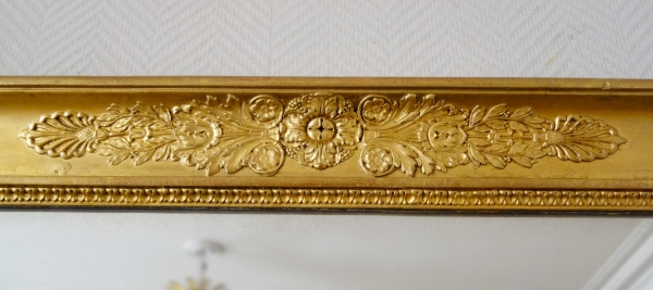 Miroir d'époque Empire Restauration en bois doré, glace au mercure - 120cm x 90cm