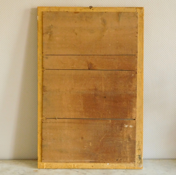 Mid 19th century mirror, gold leaf gilt frame, mercury glass - 63cm x 96cm