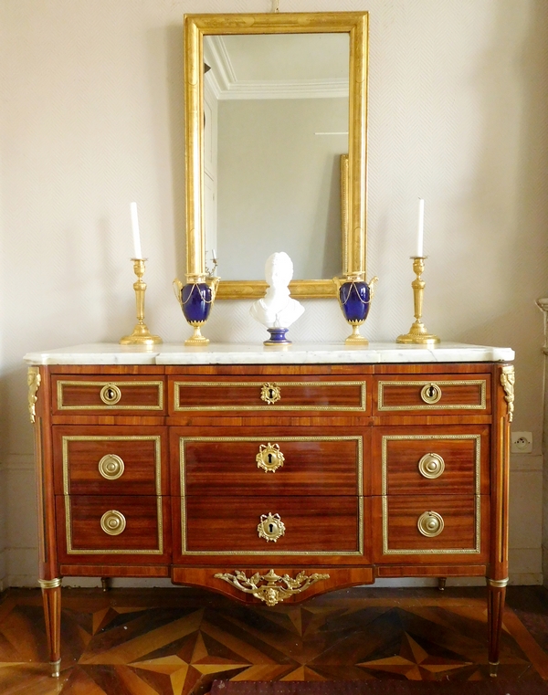 Mid 19th century mirror, gold leaf gilt frame, mercury glass - 63cm x 96cm