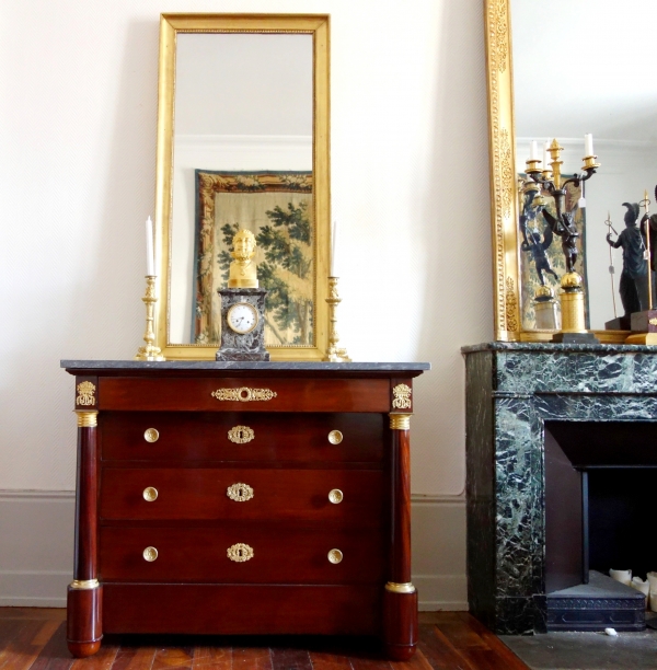 Empire mirror, gold leaf gilt wood, mercury glass, early 19th century