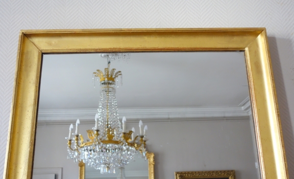 Miroir d'entre deux Empire Restauration - bois doré à la feuille d'or & glace au mercure - 79cm x 137cm