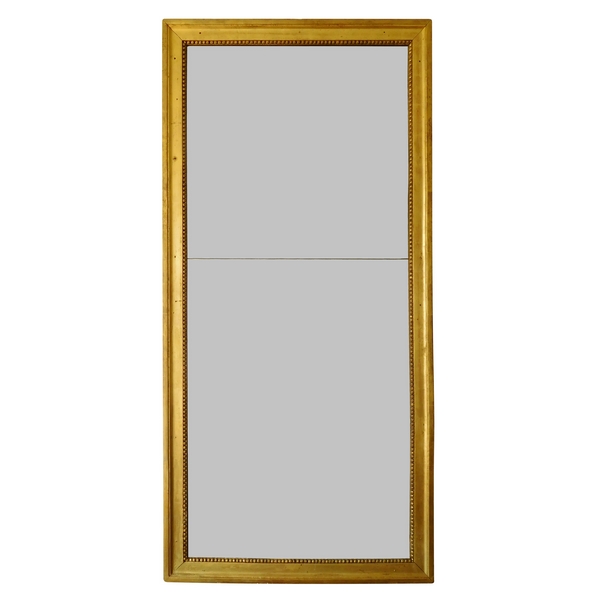 Louis XVI mirror / trumeau, gold leaf gilt wood frame, mercury glass