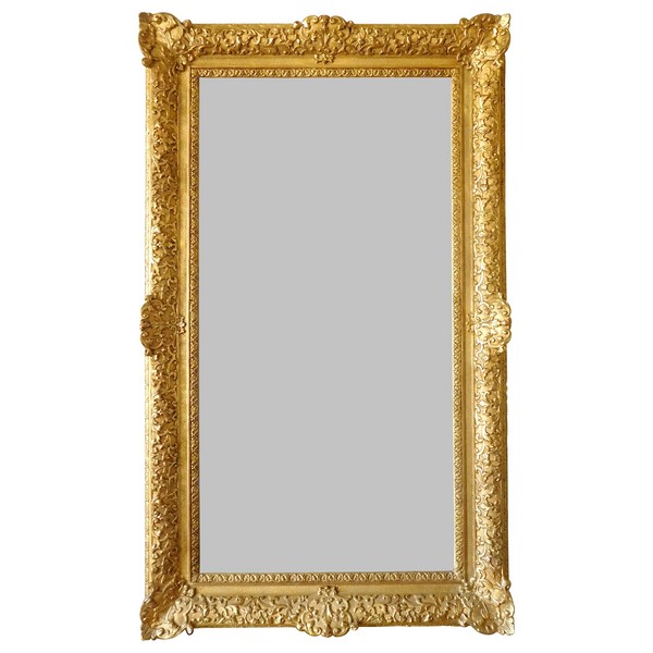 Louis XIV - Regence style gilt wood mirror, mercury glass - 160cm x 96cm