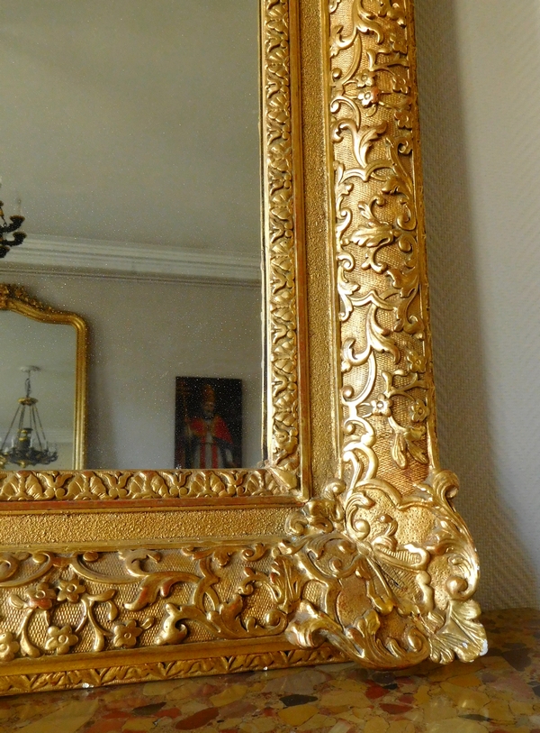 Louis XIV - Regence style gilt wood mirror, mercury glass - 160cm x 96cm