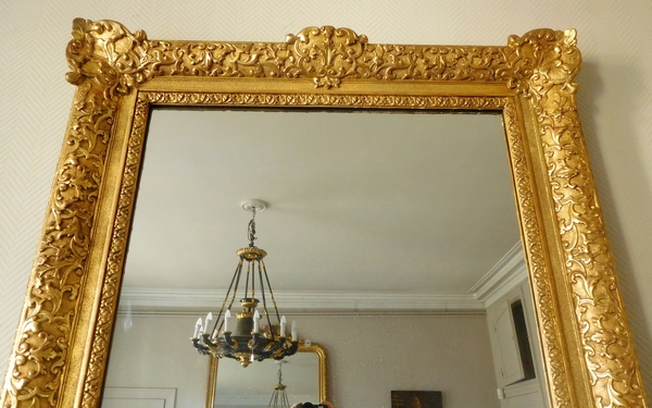 Louis XIV - Regence style gilt wood mirror, mercury glass - 160cm x 96cm