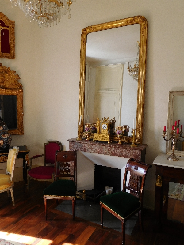 Tall gilt wood mirror, mercury glass, Napoleon III period - mid 19th century