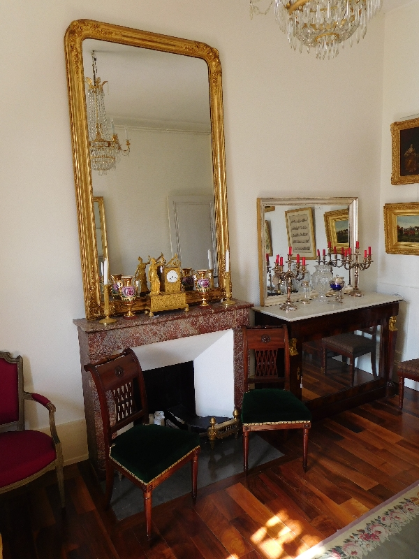 Tall gilt wood mirror, mercury glass, Napoleon III period - mid 19th century