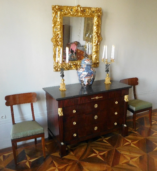 Large Italian mirror, carved and gilt wood - 18th century - 98cm x 105cm