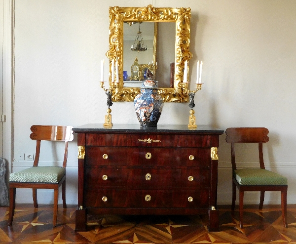 Large Italian mirror, carved and gilt wood - 18th century - 98cm x 105cm