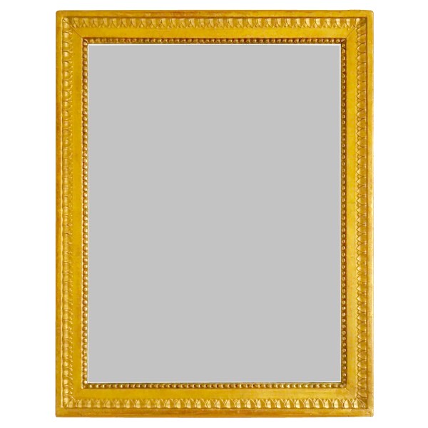 Miroir d'époque Louis XVI, cadre en bois doré, glace au mercure - 56cm x 72cm