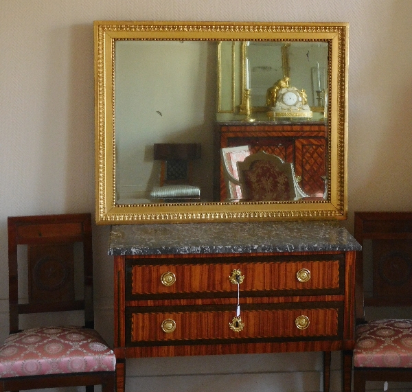 French Louis XVI mercury mirror, gilt wood frame, late 18th century - 82cm x 104cm