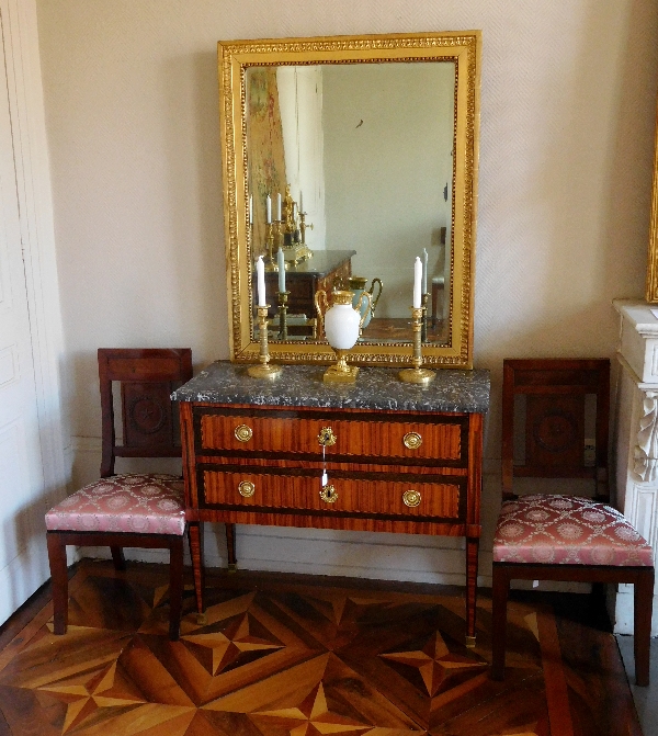 French Louis XVI mercury mirror, gilt wood frame, late 18th century - 82cm x 104cm