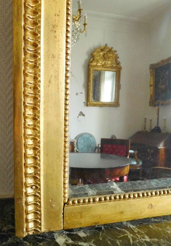 Tall Louis XVI mirror, gilt wood and mercury glass, late 18th century - 200cm