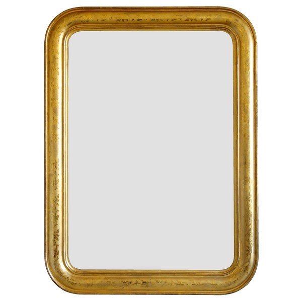 Miroir en bois doré à la feuille d'or, glace au mercure scintillante, époque Napoléon III