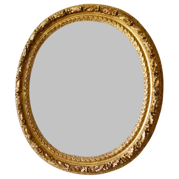 Large Louis XIII sculpted and gilt wood mirror, 17th century, mercury glass - 109cm x 97cm