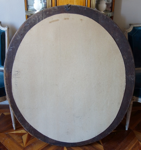 Grand miroir d'époque Louis XIII en bois sculpté et doré, glace au mercure - 109cm x 97cm