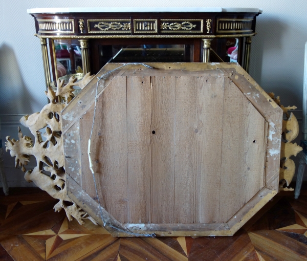 Miroir à parecloses d'époque Napoléon III en bois doré - 145cm x 85cm