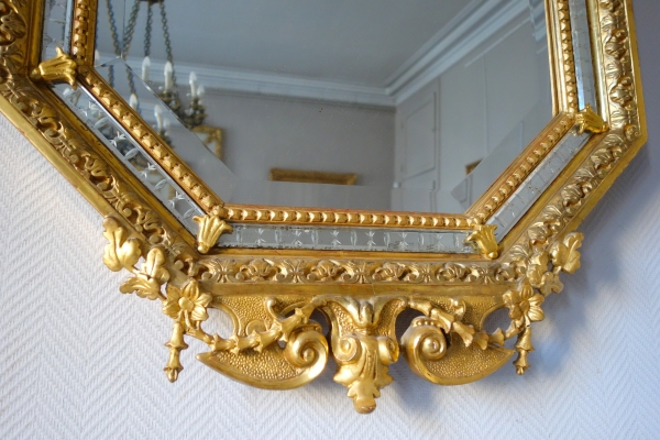 Gilt wood parecloses Mirror, Napoleon III Period 145cm x 85cm