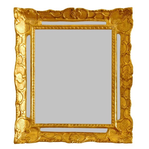 Miroir à pare-closes en bois doré, glace au mercure, époque Louis XIV Régence 48cm x 56cm