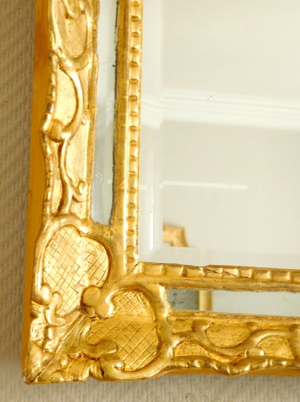 Louis XIV / Regency gilt wood mirror, early 18th century 48cm x 56cm