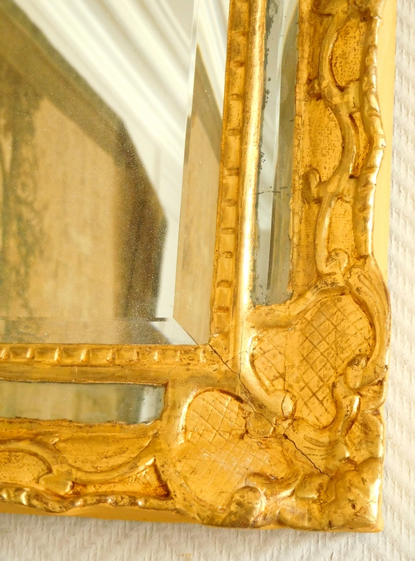 Louis XIV / Regency gilt wood mirror, early 18th century 48cm x 56cm